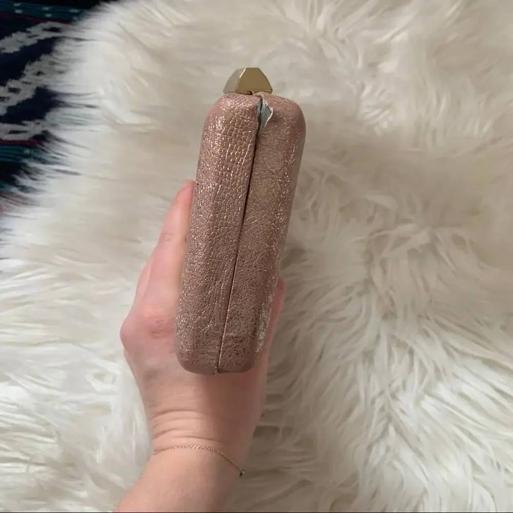 Sondra Roberts Baby Pink Blush Metallic clutch - Picture 6 of 10